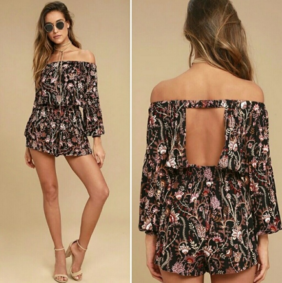 Free People Dresses & Skirts - Free People Floral Off Shoulder Short Romper XS-M